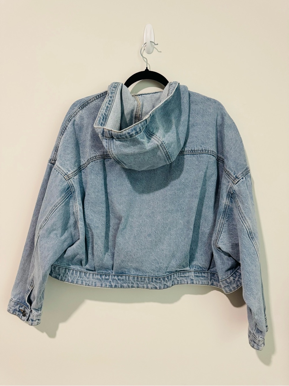 Cider Light Blue Cropped Hooded Denim Jacket - Picture 2 of 3